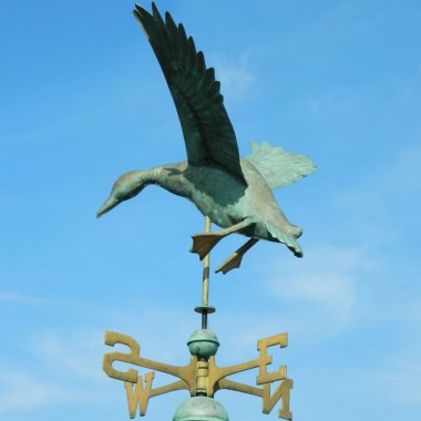 flying duck aged verdigris weathervane